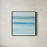 Coastal Abstraction II by Chris Paschke. Shown in a sleek black glass frame for a contemporary gallery look. Available as an archival giclee rolled canvas, fine art paper, or poster print. SKU 65469a.