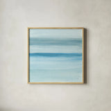 Coastal Abstraction II by Chris Paschke. Shown in a natural wood glass frame for a timeless modern aesthetic. Available as an archival giclee rolled canvas, fine art paper, or poster print. SKU 65469a.