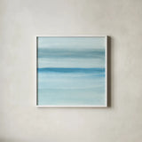 Coastal Abstraction II by Chris Paschke. Shown in a crisp white glass frame for a clean and minimalist style. Available as an archival giclee rolled canvas, fine art paper, or poster print. SKU 65469a.