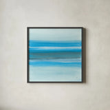 Coastal Abstraction III by Chris Paschke. Shown in a sleek black glass frame for a contemporary gallery look. Available as an archival giclee rolled canvas, fine art paper, or poster print. SKU 65470a.