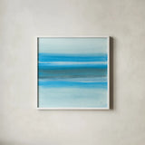 Coastal Abstraction III by Chris Paschke. Shown in a crisp white glass frame for a clean and minimalist style. Available as an archival giclee rolled canvas, fine art paper, or poster print. SKU 65470a.