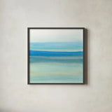 Coastal Abstraction IV by Chris Paschke. Shown in a sleek black glass frame for a contemporary gallery look. Available as an archival giclee rolled canvas, fine art paper, or poster print. SKU 65471a.