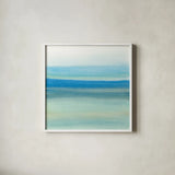 Coastal Abstraction IV by Chris Paschke. Shown in a crisp white glass frame for a clean and minimalist style. Available as an archival giclee rolled canvas, fine art paper, or poster print. SKU 65471a.