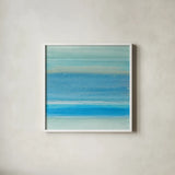 Coastal Abstraction V by Chris Paschke. Shown in a crisp white glass frame for a clean and minimalist style. Available as an archival giclee rolled canvas, fine art paper, or poster print. SKU 65472a.