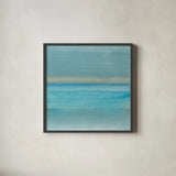 Coastal Abstraction VI by Chris Paschke. Shown in a sleek black glass frame for a contemporary gallery look. Available as an archival giclee rolled canvas, fine art paper, or poster print. SKU 65473a.