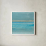 Coastal Abstraction VI by Chris Paschke. Shown in a crisp white glass frame for a clean and minimalist style. Available as an archival giclee rolled canvas, fine art paper, or poster print. SKU 65473a.