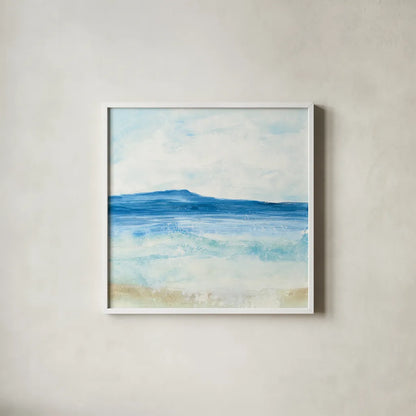 Coastal II by Chris Paschke. Shown in a crisp white glass frame for a clean and minimalist style. Available as an archival giclee rolled canvas, fine art paper, or poster print. SKU 65461a.
