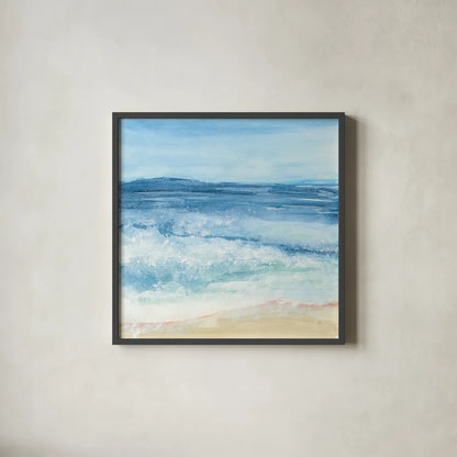 Coastal III by Chris Paschke. Shown in a sleek black glass frame for a contemporary gallery look. Available as an archival giclee rolled canvas, fine art paper, or poster print. SKU 65462a.