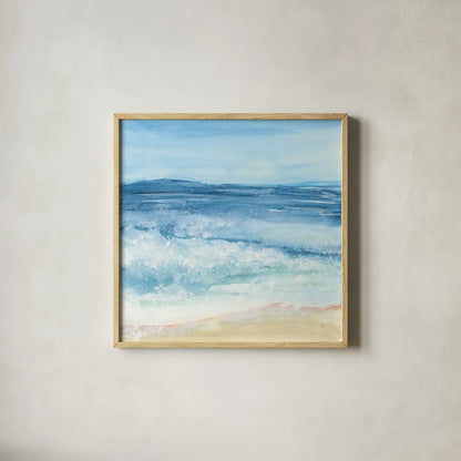 Coastal III by Chris Paschke. Shown in a natural wood glass frame for a timeless modern aesthetic. Available as an archival giclee rolled canvas, fine art paper, or poster print. SKU 65462a.