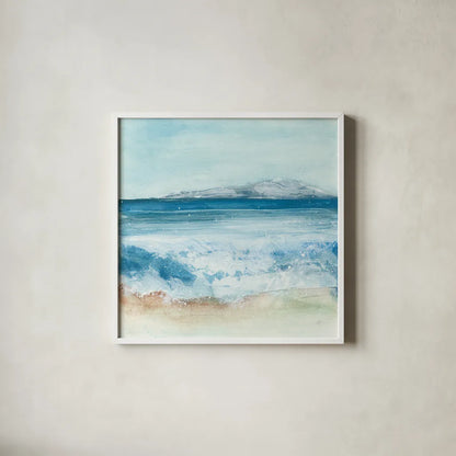 Coastal IV by Chris Paschke. Shown in a crisp white glass frame for a clean and minimalist style. Available as an archival giclee rolled canvas, fine art paper, or poster print. SKU 65463a.