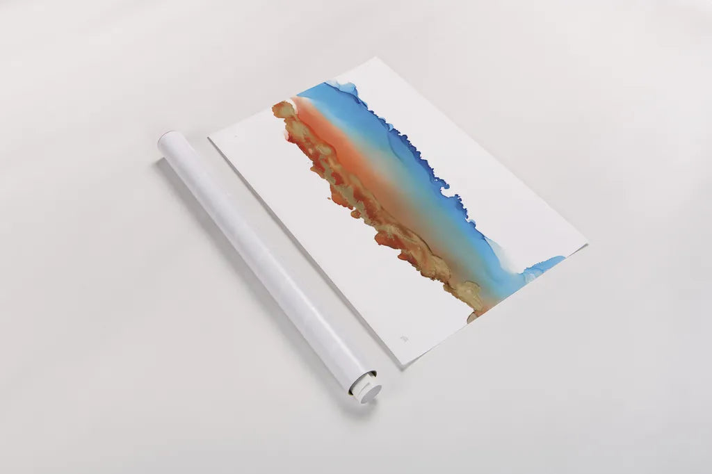 Coastal Ink VII by Chris Paschke. shown as a rolled paper print. Available as archival giclee rolled canvas, fine art paper, or poster print. SKU 65442i.