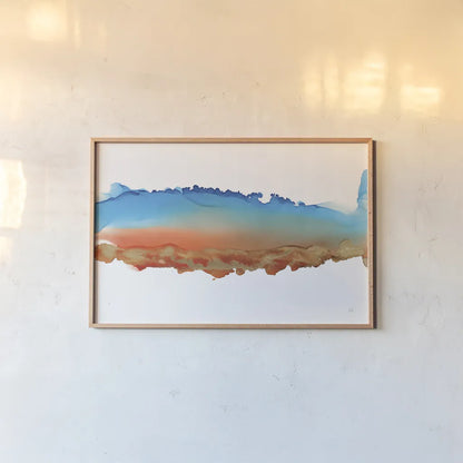 Coastal Ink VII by Chris Paschke. shown as a paper print in a natural frame. Available as a archival giclee rolled canvas, fine art paper, or poster print. SKU 65442i.