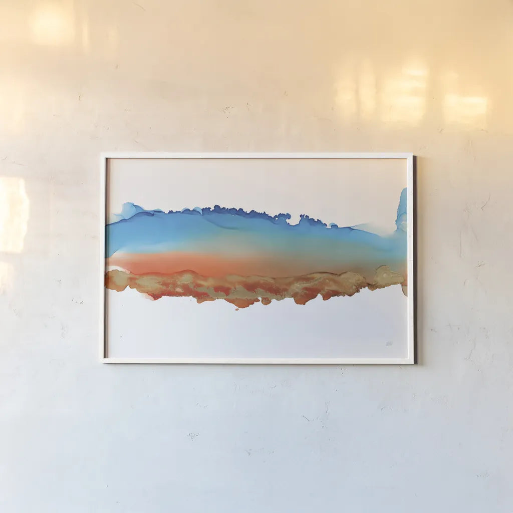 Coastal Ink VII by Chris Paschke. shown as a paper print in a white frame. Available as a archival giclee rolled canvas, fine art paper, or poster print. SKU 65442i.