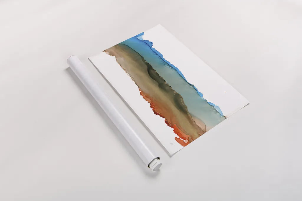 Coastal Ink VIII by Chris Paschke. shown as a rolled paper print. Available as archival giclee rolled canvas, fine art paper, or poster print. SKU 65443i.