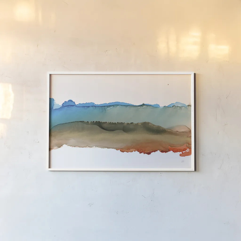 Coastal Ink VIII by Chris Paschke. shown as a paper print in a white frame. Available as a archival giclee rolled canvas, fine art paper, or poster print. SKU 65443i.