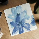 Cobalt Clematis I by Chris Paschke. Shown as a detailed flat fine art print, highlighting archival giclee quality. Available as an archival giclee rolled canvas, fine art paper, or poster print. SKU 33996a.