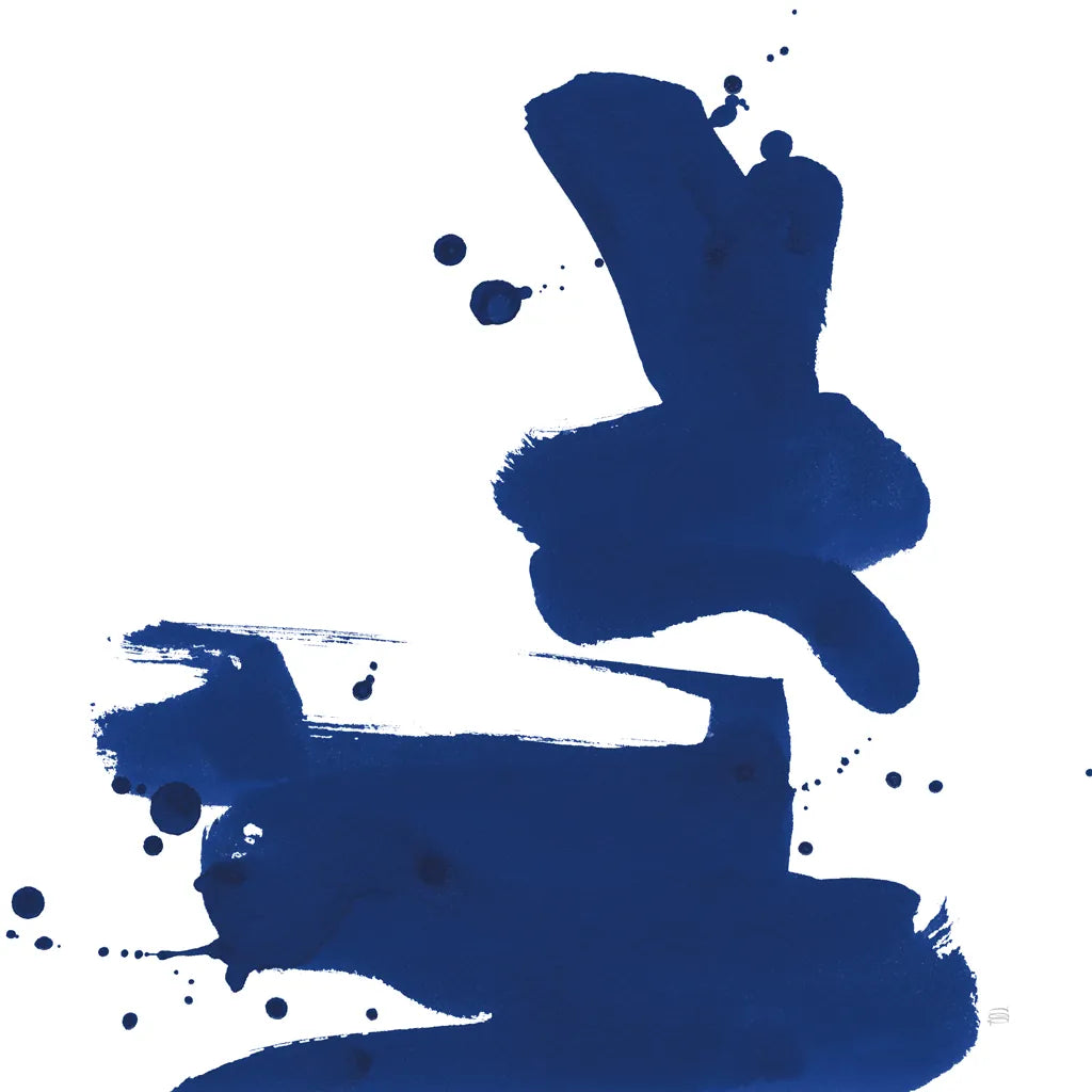 Cobalt Ink Drops III by Chris Paschke. SKU 67370a. Archival Giclee Fine art print for wall decor.