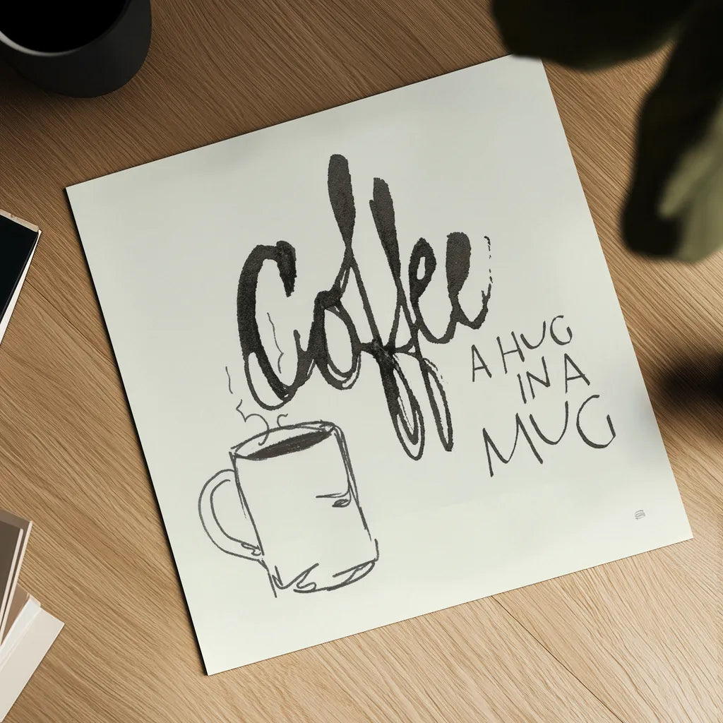 Coffee Sayings V by Chris Paschke. Shown as a detailed flat fine art print, highlighting archival giclee quality. Available as an archival giclee rolled canvas, fine art paper, or poster print. SKU 48409a.