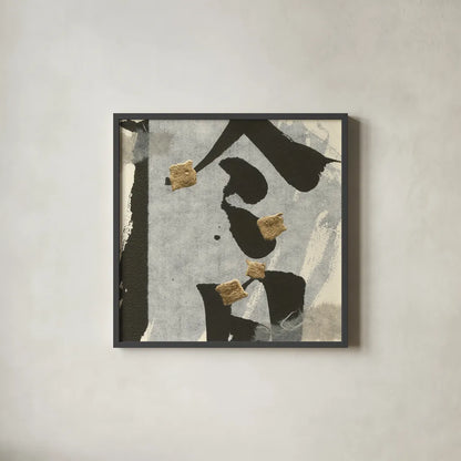 Collage I by Chris Paschke. Shown in a sleek black glass frame for a contemporary gallery look. Available as an archival giclee rolled canvas, fine art paper, or poster print. SKU 32512a.