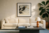 Collage II by Chris Paschke. Displayed in a glass frame with matte in a clean modern living room. Available as an archival giclee rolled canvas, fine art paper, or poster print. SKU 32513a.