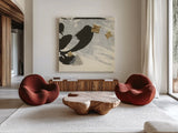 Collage II by Chris Paschke. Shown as extra-large giant wall art in a modern living room. Available as an archival giclee rolled canvas, fine art paper, or poster print. SKU 32513a.