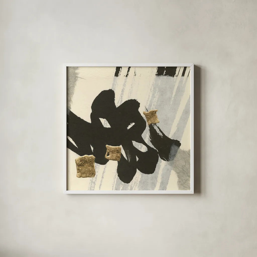 Collage III by Chris Paschke. Shown in a crisp white glass frame for a clean and minimalist style. Available as an archival giclee rolled canvas, fine art paper, or poster print. SKU 32514a.