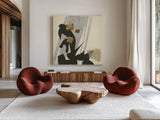 Collage IX by Chris Paschke. Shown as extra-large giant wall art in a modern living room. Available as an archival giclee rolled canvas, fine art paper, or poster print. SKU 32520a.