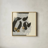 Collage VI by Chris Paschke. Shown in a natural wood glass frame for a timeless modern aesthetic. Available as an archival giclee rolled canvas, fine art paper, or poster print. SKU 32517a.