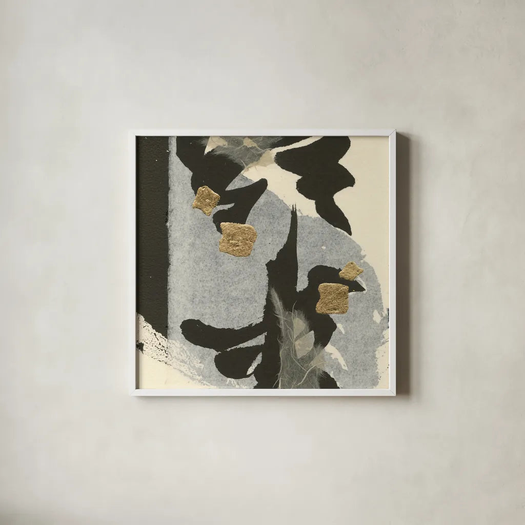 Collage VII by Chris Paschke. Shown in a crisp white glass frame for a clean and minimalist style. Available as an archival giclee rolled canvas, fine art paper, or poster print. SKU 32518a.