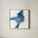 Connecting the Dots III Dark Denim by Chris Paschke. Shown in a natural wood glass frame for a timeless modern aesthetic. Available as an archival giclee rolled canvas, fine art paper, or poster print. SKU 88511a.