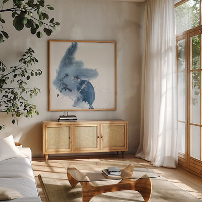 Connecting the Dots IV by Chris Paschke. Shown in a natural wood frame in a cozy modern living room. Available as an archival giclee rolled canvas, fine art paper, or poster print. SKU 83780a.