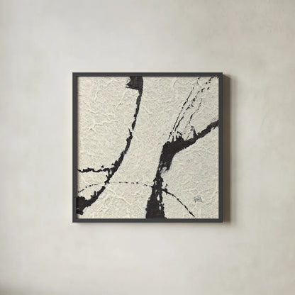 Contemporary Scroll Square I by Chris Paschke. Shown in a sleek black glass frame for a contemporary gallery look. Available as an archival giclee rolled canvas, fine art paper, or poster print. SKU 9420a.