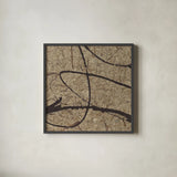 Contemporary Scroll Square III by Chris Paschke. Shown in a sleek black glass frame for a contemporary gallery look. Available as an archival giclee rolled canvas, fine art paper, or poster print. SKU 9422a.