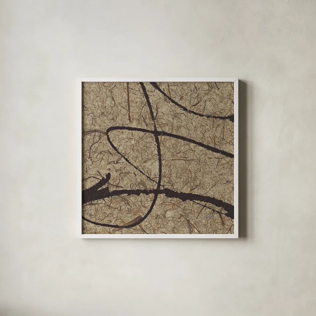 Contemporary Scroll Square III by Chris Paschke. Shown in a crisp white glass frame for a clean and minimalist style. Available as an archival giclee rolled canvas, fine art paper, or poster print. SKU 9422a.