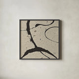 Contemporary Scroll Square IV by Chris Paschke. Shown in a sleek black glass frame for a contemporary gallery look. Available as an archival giclee rolled canvas, fine art paper, or poster print. SKU 9423a.