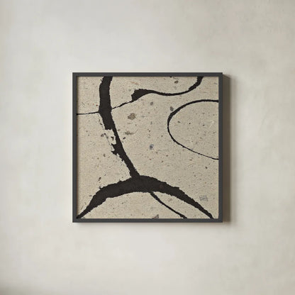 Contemporary Scroll Square IV by Chris Paschke. Shown in a sleek black glass frame for a contemporary gallery look. Available as an archival giclee rolled canvas, fine art paper, or poster print. SKU 9423a.