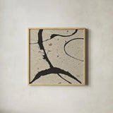 Contemporary Scroll Square IV by Chris Paschke. Shown in a natural wood glass frame for a timeless modern aesthetic. Available as an archival giclee rolled canvas, fine art paper, or poster print. SKU 9423a.