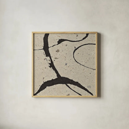 Contemporary Scroll Square IV by Chris Paschke. Shown in a natural wood glass frame for a timeless modern aesthetic. Available as an archival giclee rolled canvas, fine art paper, or poster print. SKU 9423a.