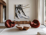 Continuum I by Chris Paschke. Shown as extra-large giant wall art in a modern living room. Available as an archival giclee rolled canvas, fine art paper, or poster print. SKU 71879a.