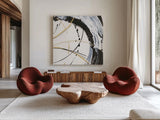 Continuum II by Chris Paschke. Shown as extra-large giant wall art in a modern living room. Available as an archival giclee rolled canvas, fine art paper, or poster print. SKU 71880a.