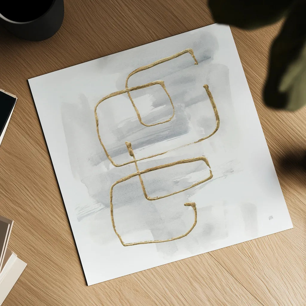 Cool Gray Gold II by Chris Paschke. Shown as a detailed flat fine art print, highlighting archival giclee quality. Available as an archival giclee rolled canvas, fine art paper, or poster print. SKU 67685a.