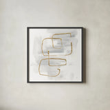 Cool Gray Gold II by Chris Paschke. Shown in a sleek black glass frame for a contemporary gallery look. Available as an archival giclee rolled canvas, fine art paper, or poster print. SKU 67685a.