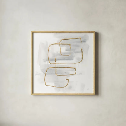 Cool Gray Gold II by Chris Paschke. Shown in a natural wood glass frame for a timeless modern aesthetic. Available as an archival giclee rolled canvas, fine art paper, or poster print. SKU 67685a.