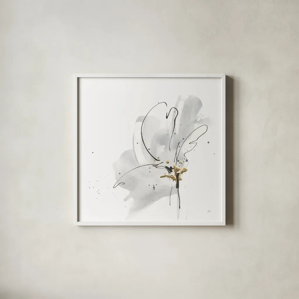 Cool Gray III by Chris Paschke. Shown in a crisp white glass frame for a clean and minimalist style. Available as an archival giclee rolled canvas, fine art paper, or poster print. SKU 67680a.