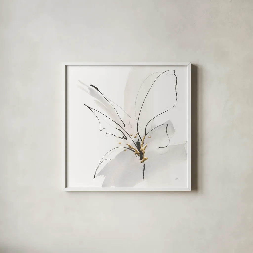 Cool Gray VII by Chris Paschke. Shown in a crisp white glass frame for a clean and minimalist style. Available as an archival giclee rolled canvas, fine art paper, or poster print. SKU 67903a.