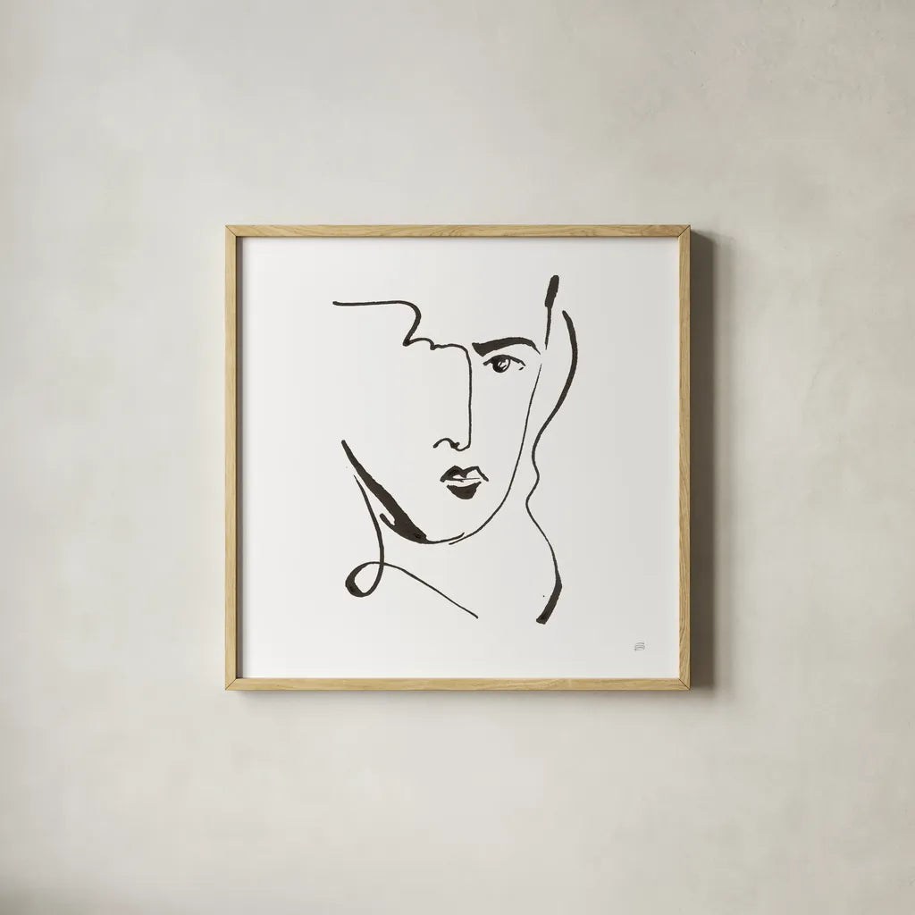 Cool Heads I by Chris Paschke. Shown in a natural wood glass frame for a timeless modern aesthetic. Available as an archival giclee rolled canvas, fine art paper, or poster print. SKU 98215a.