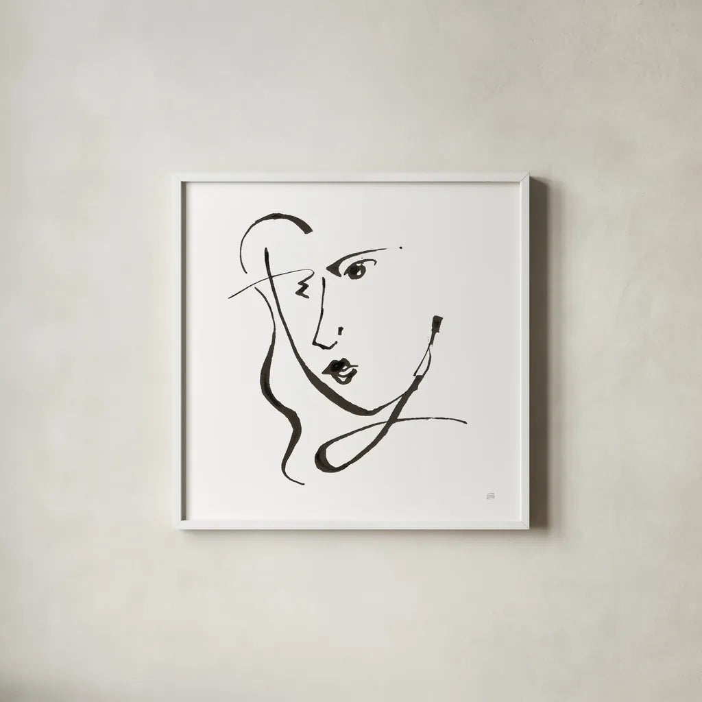 Cool Heads II by Chris Paschke. Shown in a crisp white glass frame for a clean and minimalist style. Available as an archival giclee rolled canvas, fine art paper, or poster print. SKU 98216a.