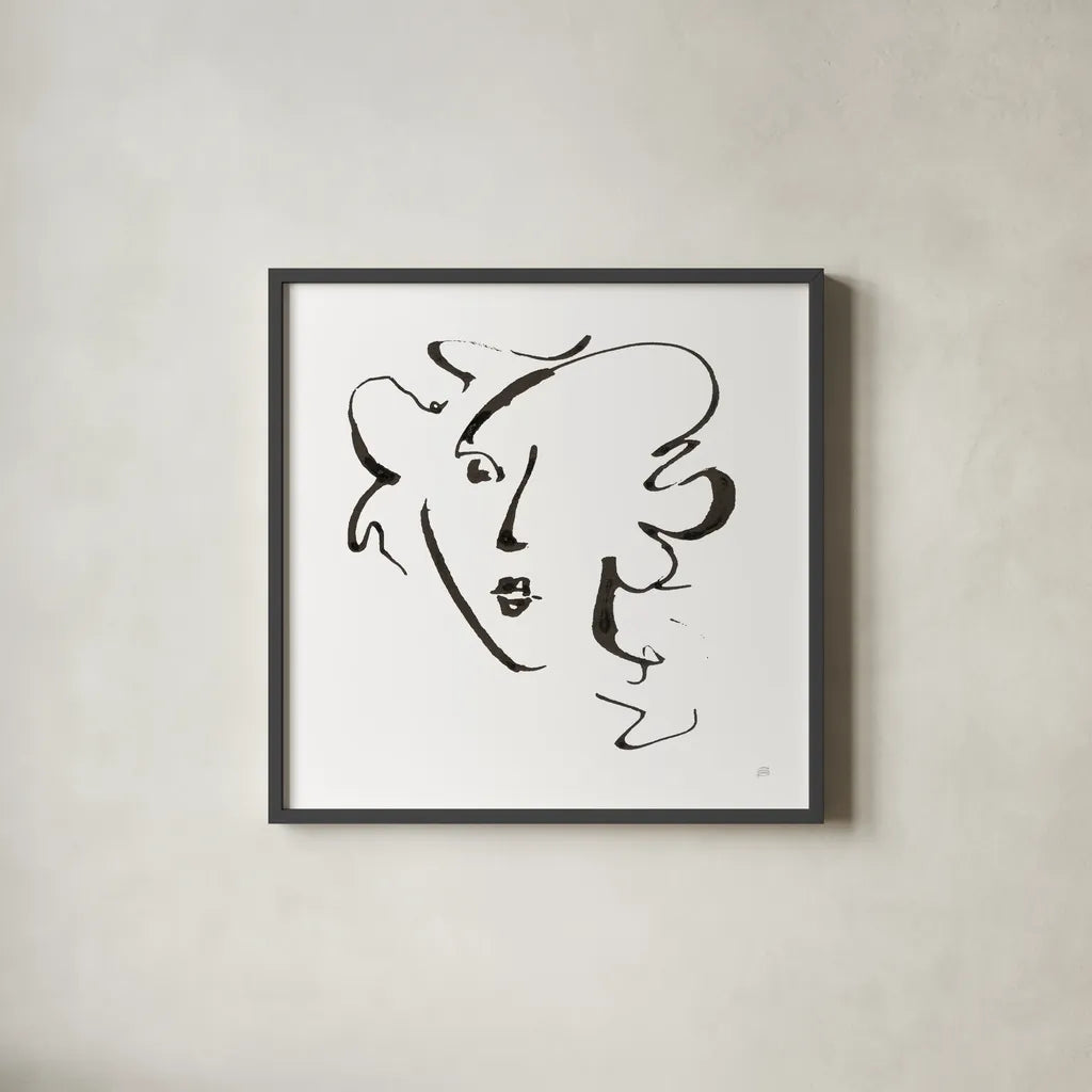 Cool Heads IV by Chris Paschke. Shown in a sleek black glass frame for a contemporary gallery look. Available as an archival giclee rolled canvas, fine art paper, or poster print. SKU 98218a.