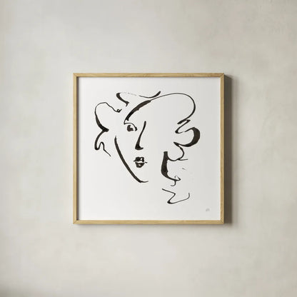 Cool Heads IV by Chris Paschke. Shown in a natural wood glass frame for a timeless modern aesthetic. Available as an archival giclee rolled canvas, fine art paper, or poster print. SKU 98218a.