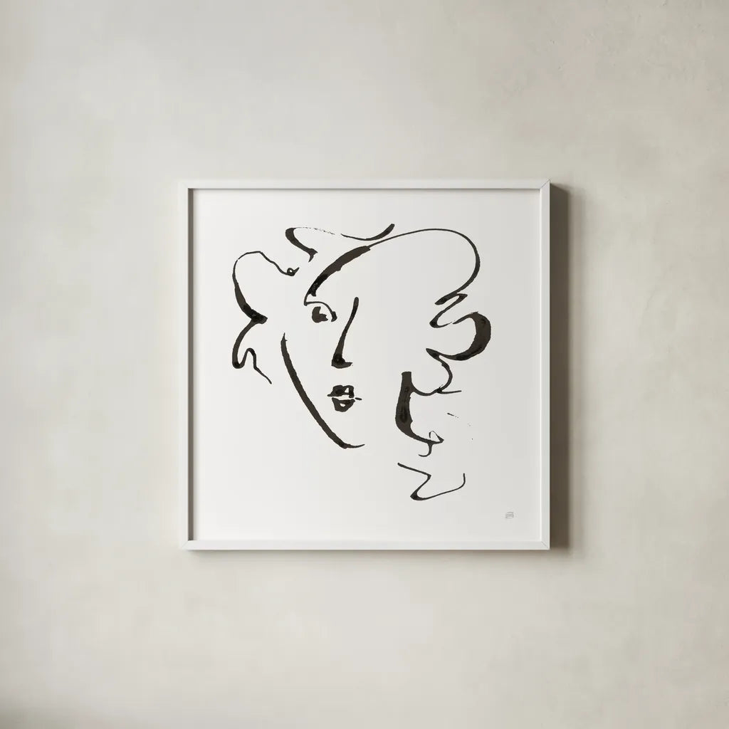 Cool Heads IV by Chris Paschke. Shown in a crisp white glass frame for a clean and minimalist style. Available as an archival giclee rolled canvas, fine art paper, or poster print. SKU 98218a.